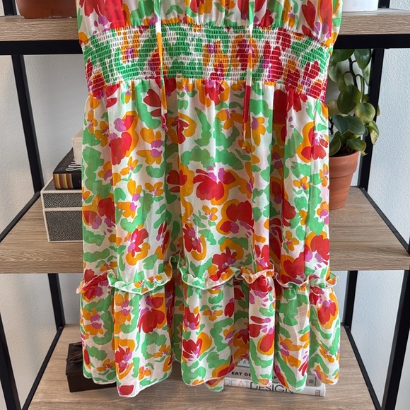 CAbi Spirit Chiffon Floral Print Ruffle Sleeveless Dress Style #6216, M - Picture 4 of 9